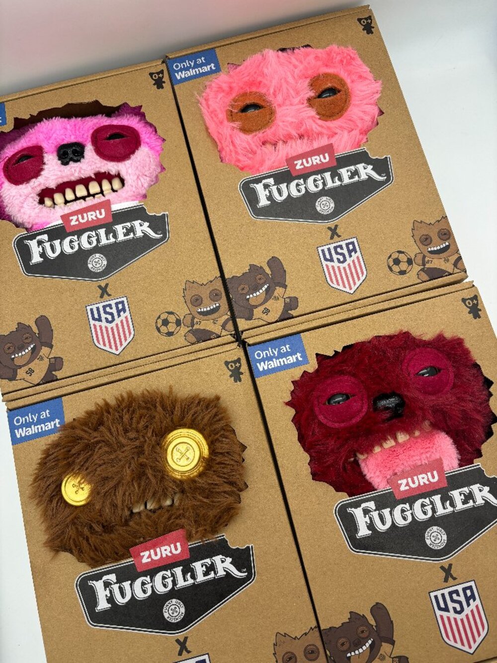 2026 Fuggler FIFA USA Soccer Button Sir Belch Teddy Bear Grumps, Set of 4 NIB
